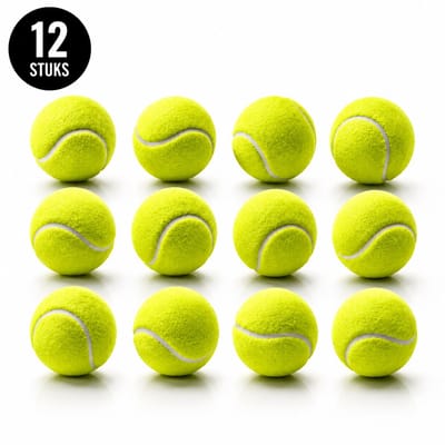 Tennisballen 12 Stuks – Tennis Ballen Geel – Trainingsballen – Oefenballen voor Tennis – Buitenspeelgoed – Hoge Stuitkracht – Duurzaam Vilt – Standaard Formaat
