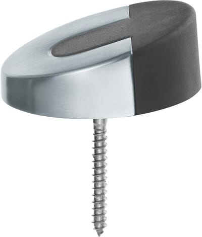 Deurbuffer - Vloerstopper - Deuren Beschermen - Onzichtbare Bevestiging - 60 mm Diameter - Mat Staal