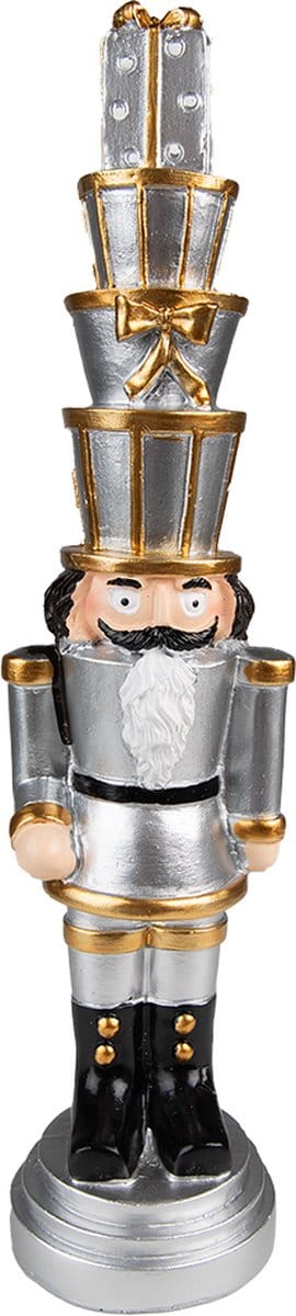 Clayre & Eef Kerstdecoratie Notenkraker 33 cm Zilverkleurig Polyresin