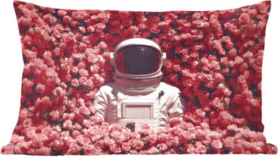 Sierkussens - Kussentjes Woonkamer - 60x40 cm - Bloemen - Roze - Astronaut