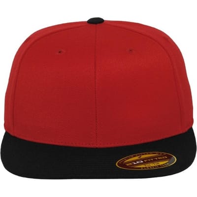 Flexfit Premium 210 Tweekleurige Gebreide Baseballpet (Rood/zwart)