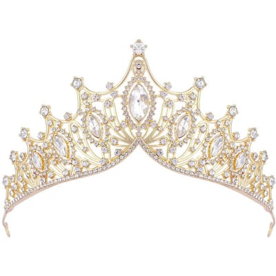 Barokke Koningin Diademen en Kronen Strass Diadeem voor Bruids Prinses Bruiloft Kroon Haar Sieraden Feest Verjaardag Accessoires white
