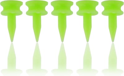 Golf tees van kunststof, 25 mm, 100 stuks, ideaal voor golfers, perfect voor oefen- en wedstrijdgebruik, groene kleur.