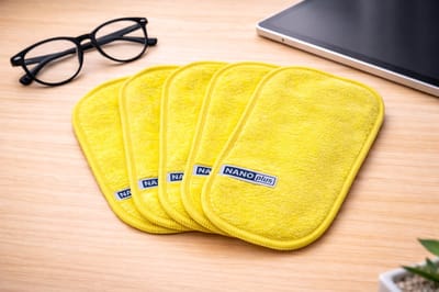 5x Nanoplus Brillen schoonmaakdoek/Nanodoek/Brilpoetsdoekjes/Geel