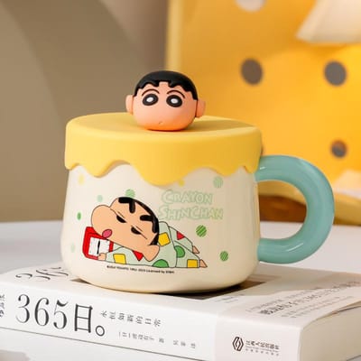 Tasse Mignonne Crayon Shin Chan Tasse en Céramique de Haut Niveau d'Apparence pour Filles Tasse à Café Lait pour le Bureau Cadeau d'Anniversaire