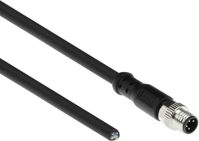 ACT Industrial 5,00 meter Sensor kabel M8A 4-polig male naar open end, Ultraflex Xtreme TPE kabel, afgeschermd