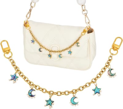 Paua Shell Ster en Maan Tas Kettingen voor Handtassen - 10.7 inch Ocean Thema Wallet Chain Vervanging voor Schoudertassen en Handtassen, Decoratieve Accessoires voor Mode en Stijl