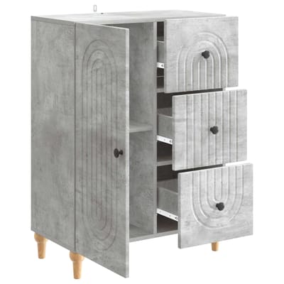 vidaXL - Dressoir - met - lade - Betongrijs - 66 - x - 34,5 - x - 90 - cm - Bewerkt - hout