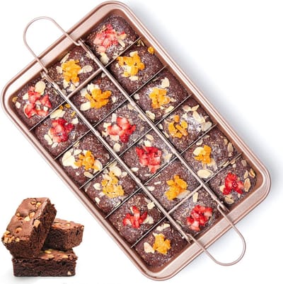 Niet Stick Brownie Pannen met Verdelers - Koolstofstaal Bakpan met Verwijderbare Bodem