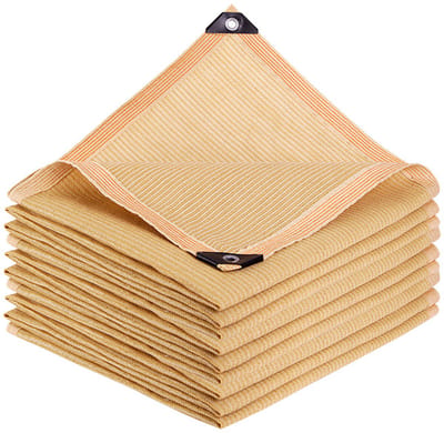 Schaduwdoek Beige 2 x 3 m UV-bestendig met Oogjes - 90% Schaduw voor Balkon