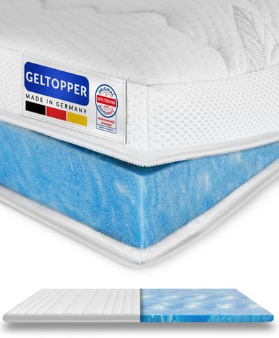 AM Qualitätsmatratzen Premium Gelschuim Topper 100x200cm (SG50) - Hoogte 6 cm - Memory foam mattress topper 100 x 200 - TENCEL Lyocell tijk - Gel Matrastopper voor matras en boxspringbed