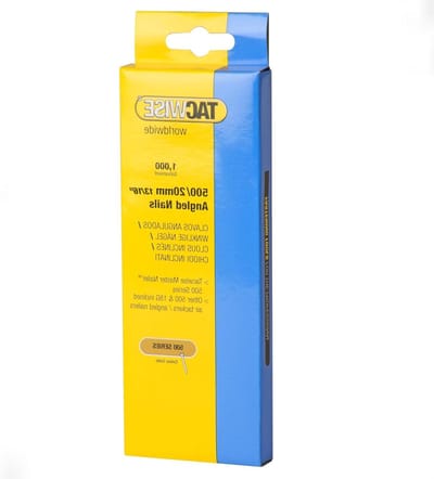 Tacwise 0479 Type 500 (18G) / 20 mm Verzinkte Bradnagels, 26° Hoek, 1000 Stuks