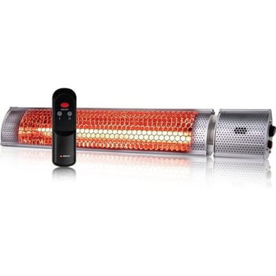 alpina Terrasverwarmer Infrarood Verwarming - Heater 2000W met Afstandsbediening - Hangend Model Plafond- of Wandmontage - IP55 Gecertificeerd - 2 Verwarmingsstanden - 67,5 x 10,5 x 7 cm