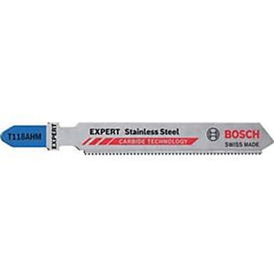 BOSCH decoupeerzaagblad T 118 AHM, roestvrij staal, L 83 mm, tandsteek 1,1 mm, hardmetaaltechnologie, T-as, 3 stuks