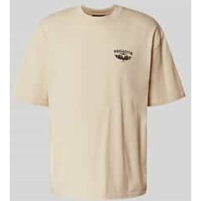 Oversized T-shirt met labelstitching, model 'Hamker'