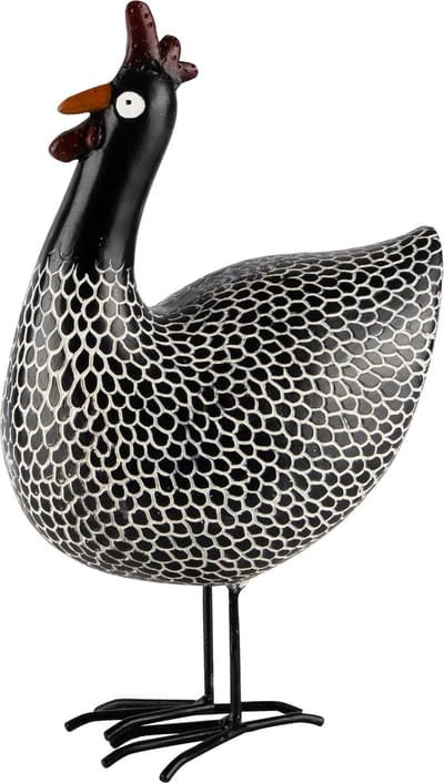 Dekoratief | Kip staand, zwart, resina, 15x9x24cm | A240352