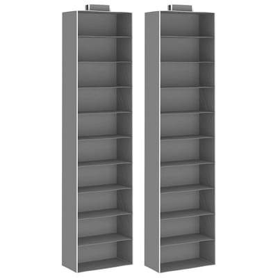 vidaXL - Kledingorganisers - hangend - 2 - st - met - 10 - schappen - stof