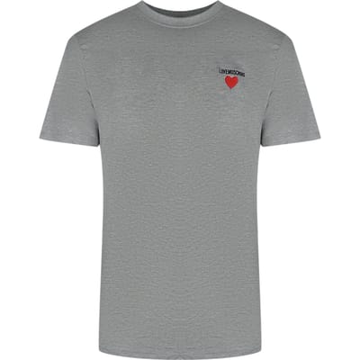 Love Moschino T-shirt Met Klein Logo In Grijs