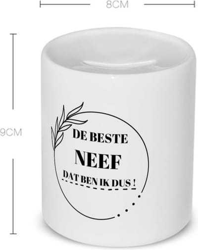 Akyol - de beste neef dat ben ik dus Spaarpot - Neef - beste neef - liefste neef - verjaardag - cadeau - kado - bedankje - 350 ML inhoud
