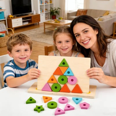 Kleurensorteer Speelgoed - Houten Puzzel - Vroege Ontwikkeling - Stimuleert Fijne Motoriek - 31 x 6 x 6 cm - Regenboog