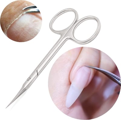 Nagelriemschaar, fijn, scherpe huidschaar met gebogen snijvlak tegen uitstekende huidresten en afstaande nagelriemen, Russische manicure, dead skin remover voor nagelstudio, doe-het-zelf manicure