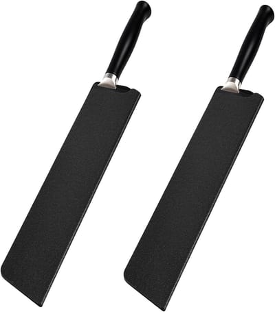 Chef Mes Beschermhoes Set van 2, 22 x 5.5 cm, Ideaal voor Mesopslag en Bescherming, Zwart, Duurzaam en Modern Design