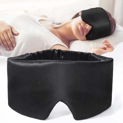 100% Zijde Natuurlijk Slaapmasker, Zacht en Glad Oogmasker, Slaapondersteunend Oogmasker, Nachtelijk Lichtblokkerend en Ademend Oogmasker