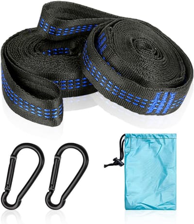Set van 2 Sterke Hangkabels en Karabijnhaken voor Hangmatten - 400 kg Draagkracht - Blauw