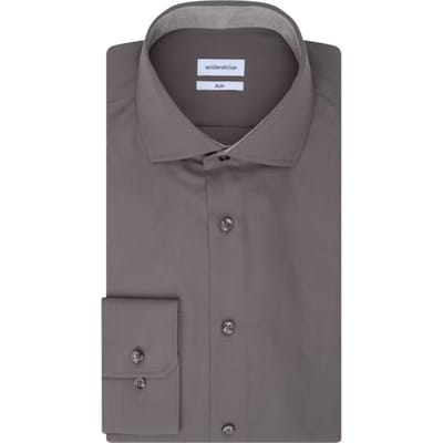 Seidensticker Business Shirt SF Spread Kent – Anthra 665 - Maat 38 – Slim Fit – 100% Katoen