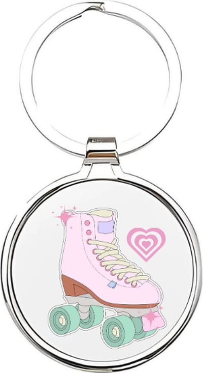Akyol - girls Sleutelhanger - Meisje - meiden - meid - vrouw - meisjes - vriendin - vriendinnetje - roze - sleutelhanger voor meiden - cadeau voor een meisje - cadeau voor je dochter - rolschaatsen - 4 x 7,5 CM