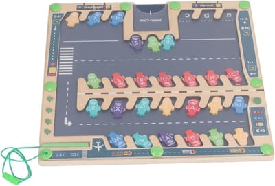 Alfabet Doolhof Puzzel - Houten Leerspel - Cognitieve Ontwikkeling - Hand-oog Coördinatie - 31 x 30 cm - Houtkleur