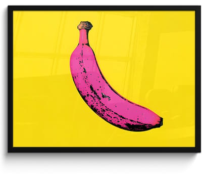 Poster in lijst - Fotolijst 70x50 cm - Posters - Banaan - Grafisch - Geel - Posterlijst zwart - Decoratie - Wanddecoratie woonkamer - Muurdecoratie slaapkamer