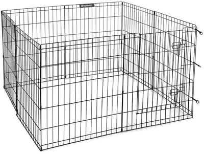 Kippenren Zwart - Metaal - Opvouwbaar - Kippenhok - Ren voor Kip - M - 560 x 60 cm - Hele Deur