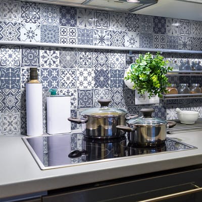 Tegelstickers voor de muur in keuken en badkamer - 30 Palazzi cementtegelstickers - 30 stickers van 15x15 cm