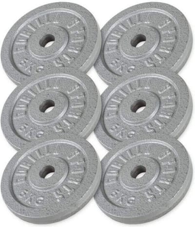 Gorilla Sports Halterschijven Set - Bundel - 30 kg - Gietijzer - 30 mm - 6 x 5 kg