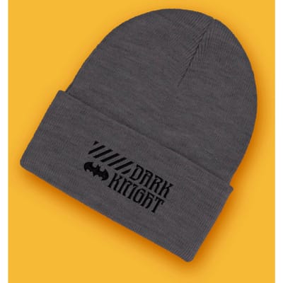 Dark Knight Embroidered Logo Beanie - Black