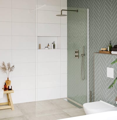 Saqu Modulo Inloopdouche - 100x210 cm - Veiligheidsglas - Anti-kalk - Mat Wit - Douchewand