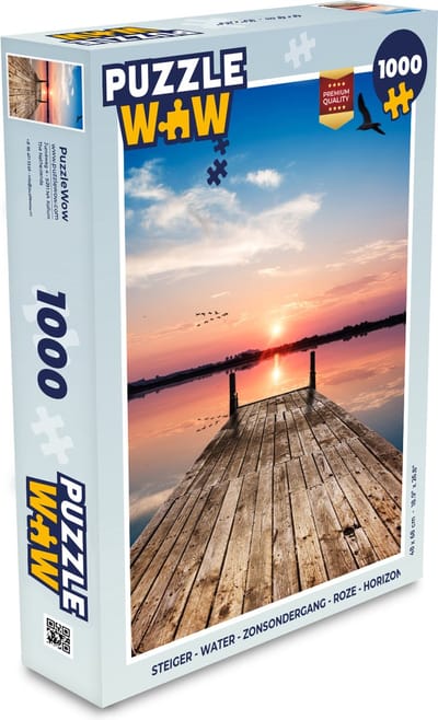 Puzzel Steiger - Water - Zonsondergang - Roze - Horizon - Legpuzzel - Puzzel 1000 stukjes volwassenen