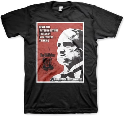 The Godfather Never Tell Anybody T-shirt zwart