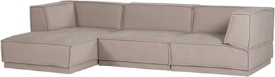 WOOOD Manu Chaise Longue Bank - Grove Chenille - Naturel - 73x286x160