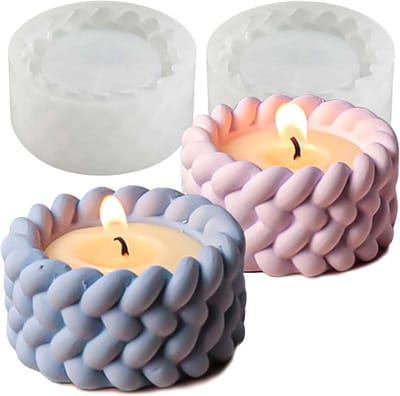 Set van 2 Herbruikbare Kaarsenhouders Silicone Mallen voor DIY Aromatherapie en Kaarsen Maken, Ideaal voor Hobbymakers en Creatieve Projecten