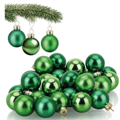 Kerstballen 40x mini glazen ballen Ø 3 cm - sfeervolle kleuren - traditionele kerstversiering - ShopVlot