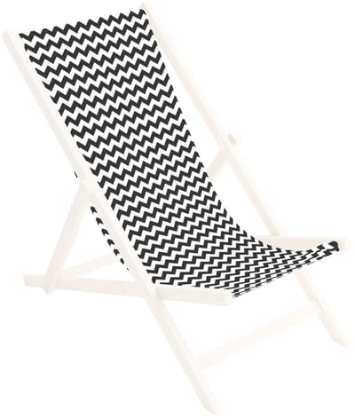 FEROCITY - Vervangbare stoffen hoes voor ligstoel - voor een houten opklapbare ligstoel - Zonder houten stokken - 110 x 45 cm - Polyester - Zig-Zag