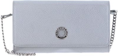 MANDARINA DUCK Leren Kaarthoes Schoudertas Mellow Lux Wallet Bag Snow Zilverkleurig