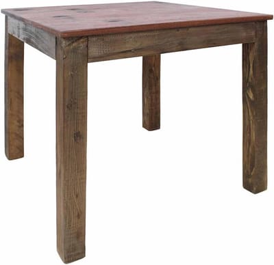 Eetkamertafel Hout - Keukentafel Bureau - Eten Werken Ontspannen - Uniek Gerecycled Hout - 82x80x76 cm - Multicolor