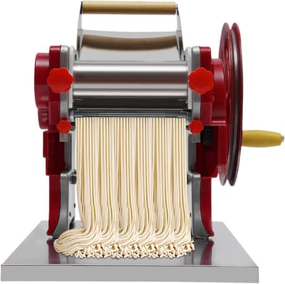 Handmatige Pastamachine - Pastaroller Deegmaker - Verse Pasta Maken - Verstelbare Dikte - 38 x 28 x 26 cm - Rood