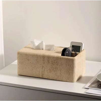 Boîte à mouchoirs en pierre légère et luxueuse, créative et simple, pour le salon, le bureau, les serviettes, grande taille, rangement, décoration de la maison
