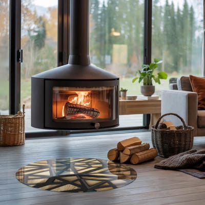 Coloray Vloerplaat Houtkachel - Plaat voor Onder Houtkachel - 80 cm x 80 cm - Open Haard Accessoires - Bruin Vloerplaat Kachel - Verwarmingsaccessoires - Plaat onder Houtkachel - Kachel Onderplaat - Vloerplaat Voor Kachel