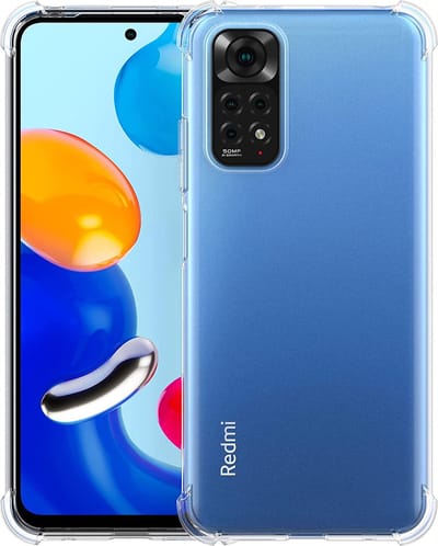 Hoesje geschikt voor Xiaomi Redmi Note 11 / Note 11S - Anti Shock Proof Siliconen Back Cover Case Hoes Transparant