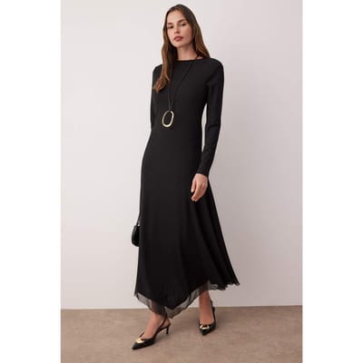 Dames platte maxi lange chique/nacht bodycon hijabjurk